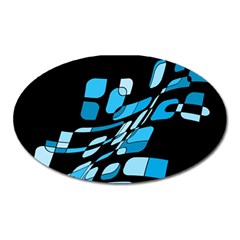 Blue Abstraction Oval Magnet by Valentinaart