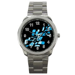 Blue Abstraction Sport Metal Watch