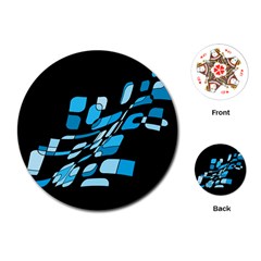 Blue Abstraction Playing Cards (round) 