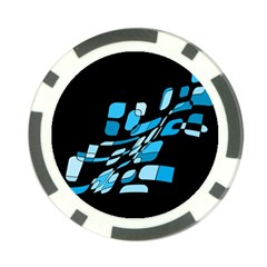 Blue Abstraction Poker Chip Card Guards