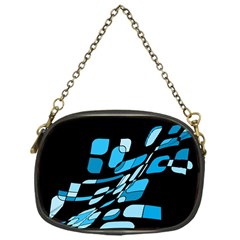 Blue Abstraction Chain Purses (one Side) 