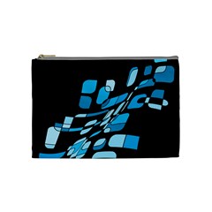 Blue Abstraction Cosmetic Bag (medium)  by Valentinaart