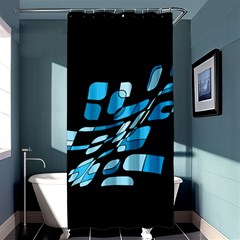 Blue Abstraction Shower Curtain 36  X 72  (stall) 