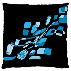 Blue Abstraction Large Cushion Case (one Side)