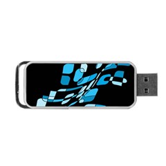 Blue Abstraction Portable Usb Flash (one Side) by Valentinaart