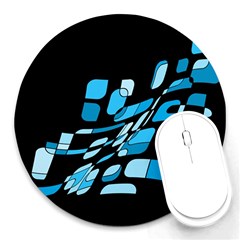 Blue Abstraction Round Mousepads by Valentinaart