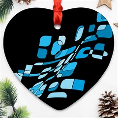 Blue Abstraction Ornament (heart) 