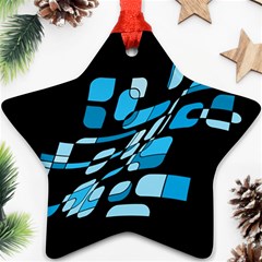 Blue Abstraction Ornament (star)  by Valentinaart