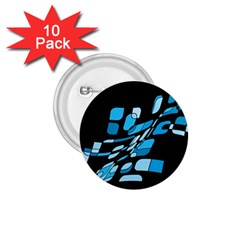 Blue Abstraction 1 75  Buttons (10 Pack)