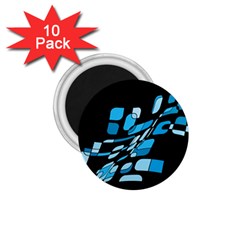 Blue Abstraction 1 75  Magnets (10 Pack) 