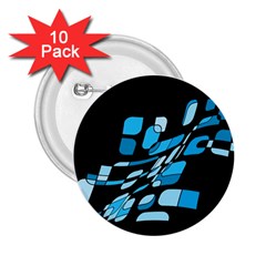 Blue Abstraction 2 25  Buttons (10 Pack) 