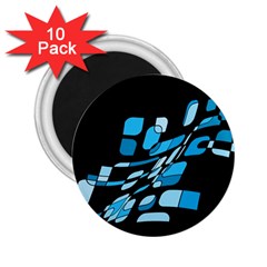 Blue Abstraction 2 25  Magnets (10 Pack) 