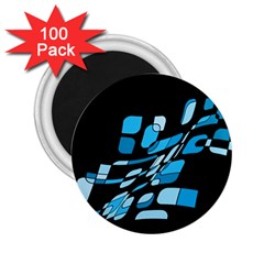 Blue Abstraction 2 25  Magnets (100 Pack) 