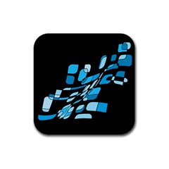 Blue Abstraction Rubber Coaster (square) 