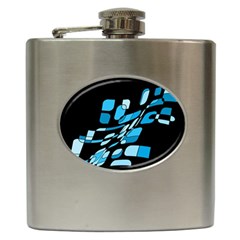 Blue Abstraction Hip Flask (6 Oz)