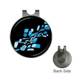 Blue Abstraction Hat Clips With Golf Markers