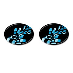 Blue Abstraction Cufflinks (oval) by Valentinaart