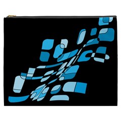 Blue Abstraction Cosmetic Bag (xxxl)  by Valentinaart