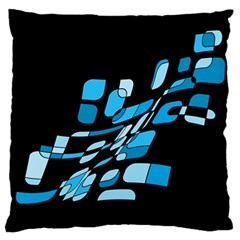 Blue Abstraction Large Flano Cushion Case (two Sides)