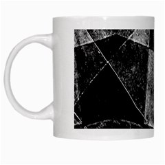 Dark Geometric Grunge Pattern Print White Mugs