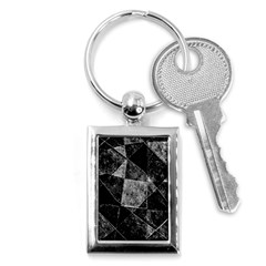 Dark Geometric Grunge Pattern Print Key Chains (rectangle) 