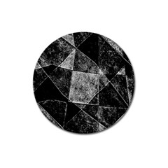 Dark Geometric Grunge Pattern Print Magnet 3  (round)