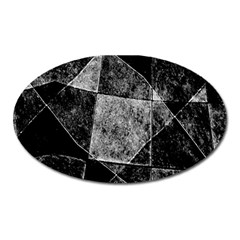 Dark Geometric Grunge Pattern Print Oval Magnet by dflcprints