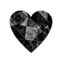 Dark Geometric Grunge Pattern Print Heart Magnet