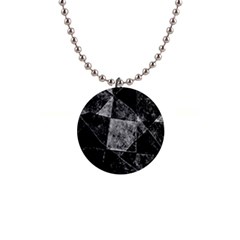 Dark Geometric Grunge Pattern Print Button Necklaces