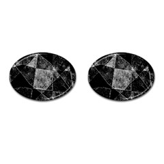 Dark Geometric Grunge Pattern Print Cufflinks (oval) by dflcprints