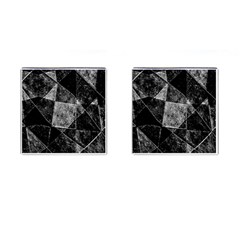 Dark Geometric Grunge Pattern Print Cufflinks (square) by dflcprints