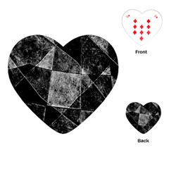 Dark Geometric Grunge Pattern Print Playing Cards (heart) 