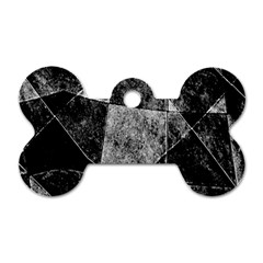 Dark Geometric Grunge Pattern Print Dog Tag Bone (one Side) by dflcprints