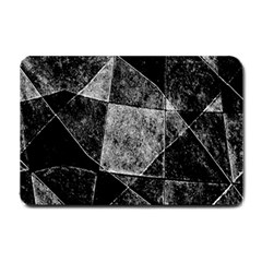 Dark Geometric Grunge Pattern Print Small Doormat 