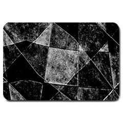 Dark Geometric Grunge Pattern Print Large Doormat  by dflcprints