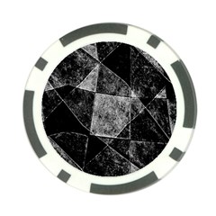 Dark Geometric Grunge Pattern Print Poker Chip Card Guards by dflcprints