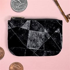 Dark Geometric Grunge Pattern Print Mini Coin Purses