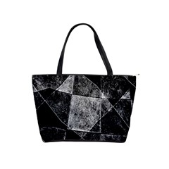 Dark Geometric Grunge Pattern Print Shoulder Handbags