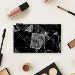 Dark Geometric Grunge Pattern Print Cosmetic Bag (small)  by dflcprints