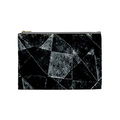 Dark Geometric Grunge Pattern Print Cosmetic Bag (medium)  by dflcprints