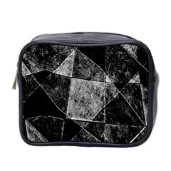 Dark Geometric Grunge Pattern Print Mini Toiletries Bag 2-side by dflcprints