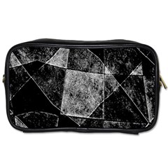 Dark Geometric Grunge Pattern Print Toiletries Bags 2-side