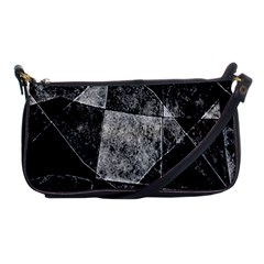 Dark Geometric Grunge Pattern Print Shoulder Clutch Bags by dflcprints