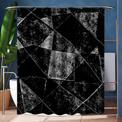 Dark Geometric Grunge Pattern Print Shower Curtain 60  X 72  (medium)  by dflcprints