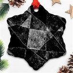 Dark Geometric Grunge Pattern Print Ornament (Snowflake)  Front