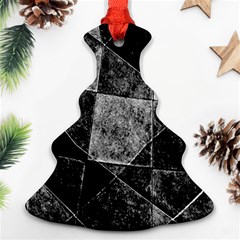 Dark Geometric Grunge Pattern Print Ornament (christmas Tree)