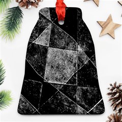 Dark Geometric Grunge Pattern Print Bell Ornament (2 Sides)