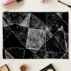 Dark Geometric Grunge Pattern Print Cosmetic Bag (xxxl)  by dflcprints