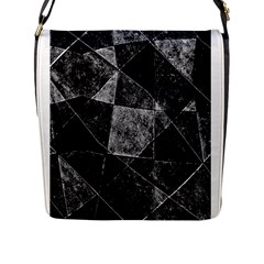 Dark Geometric Grunge Pattern Print Flap Messenger Bag (l)  by dflcprints