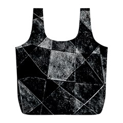 Dark Geometric Grunge Pattern Print Full Print Recycle Bags (l) 